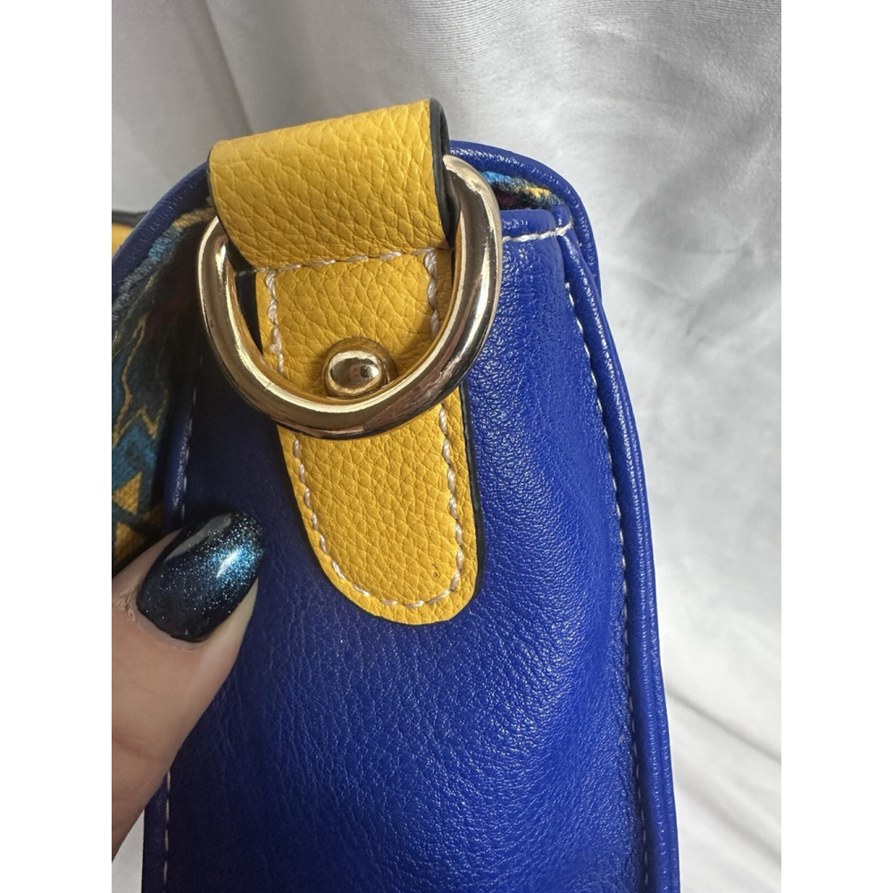 Cirque Du Soleil Blue Bag With Yellow Handle Aztec Print No Shoulder Strap - Picture 13 of 16